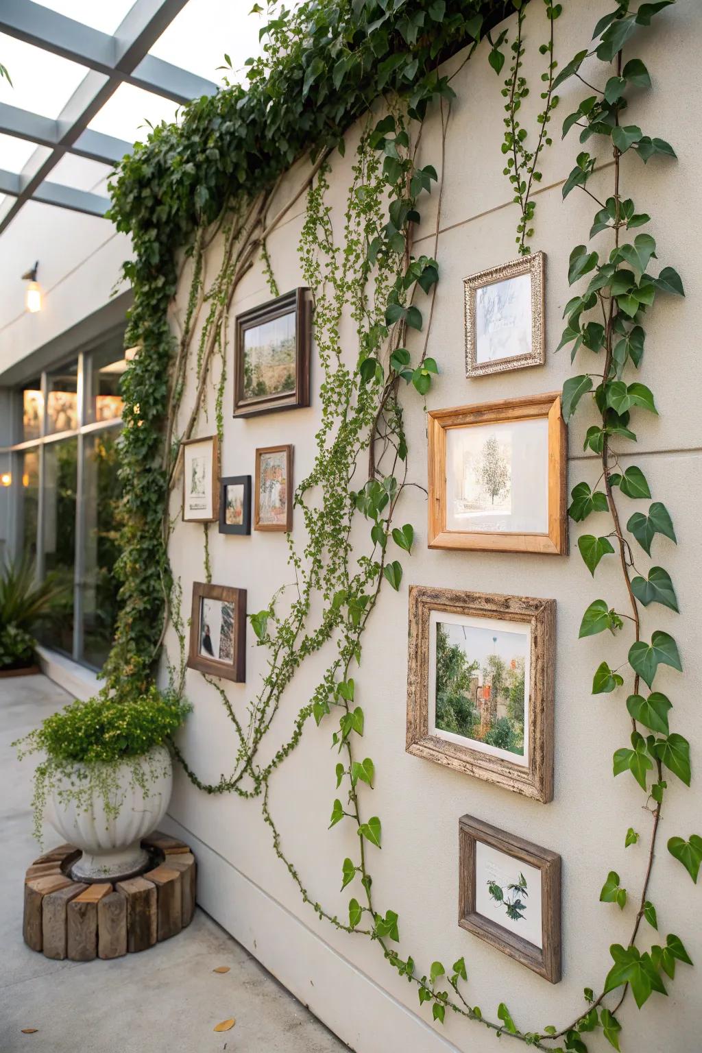 Create a living art display with verdure.