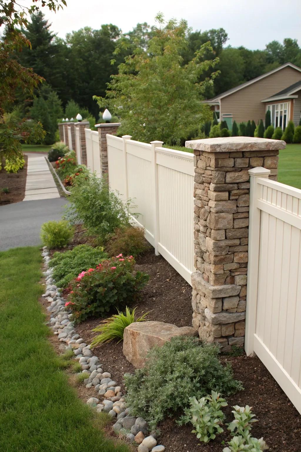 Blend vinyl with natural materials for texture.