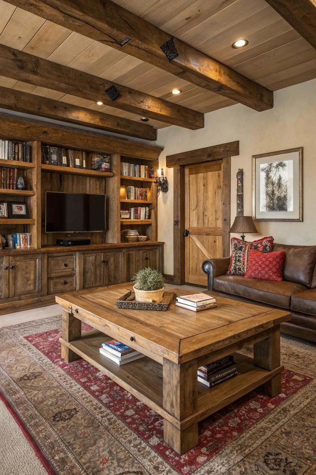 Rustic pieces add texture and a sense of warmth to your decor.