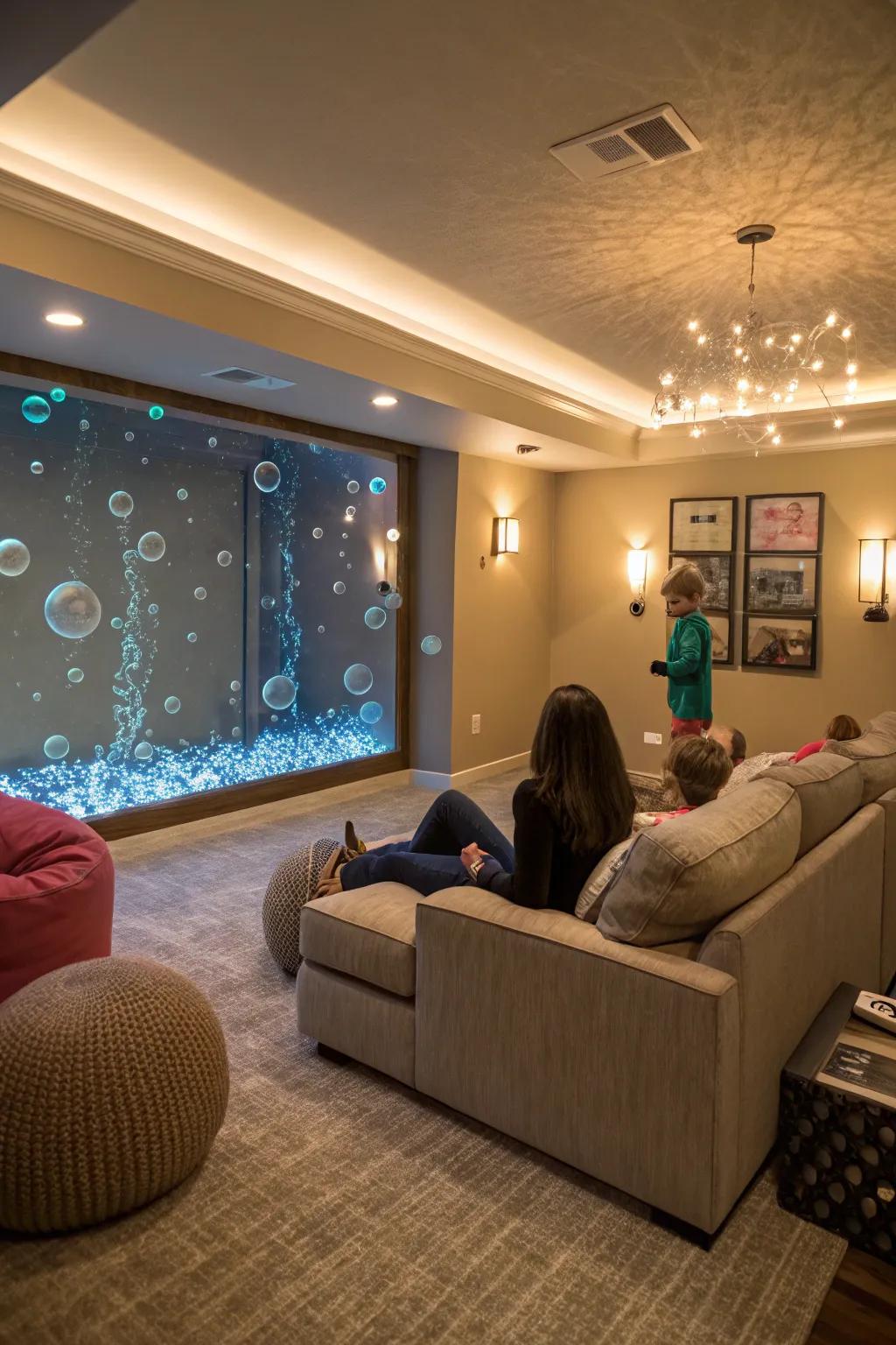 A bubble wall adds a playful, dynamic touch to your space.