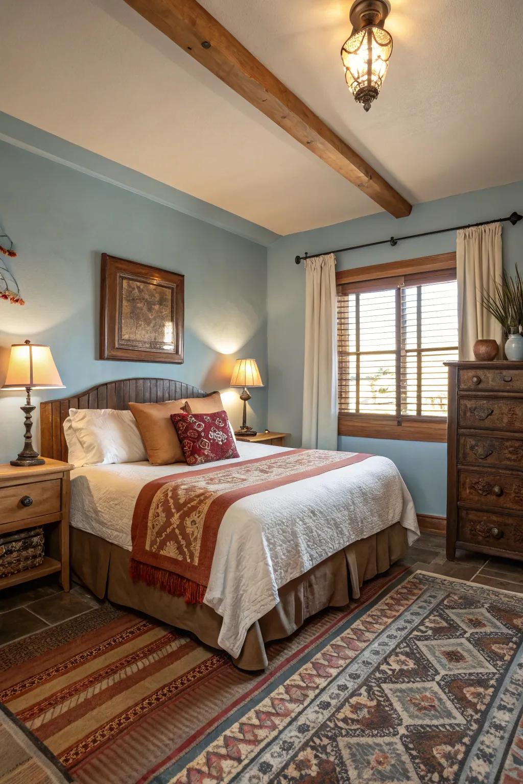 A blend of warm and cool hues breeds harmony and fascination.