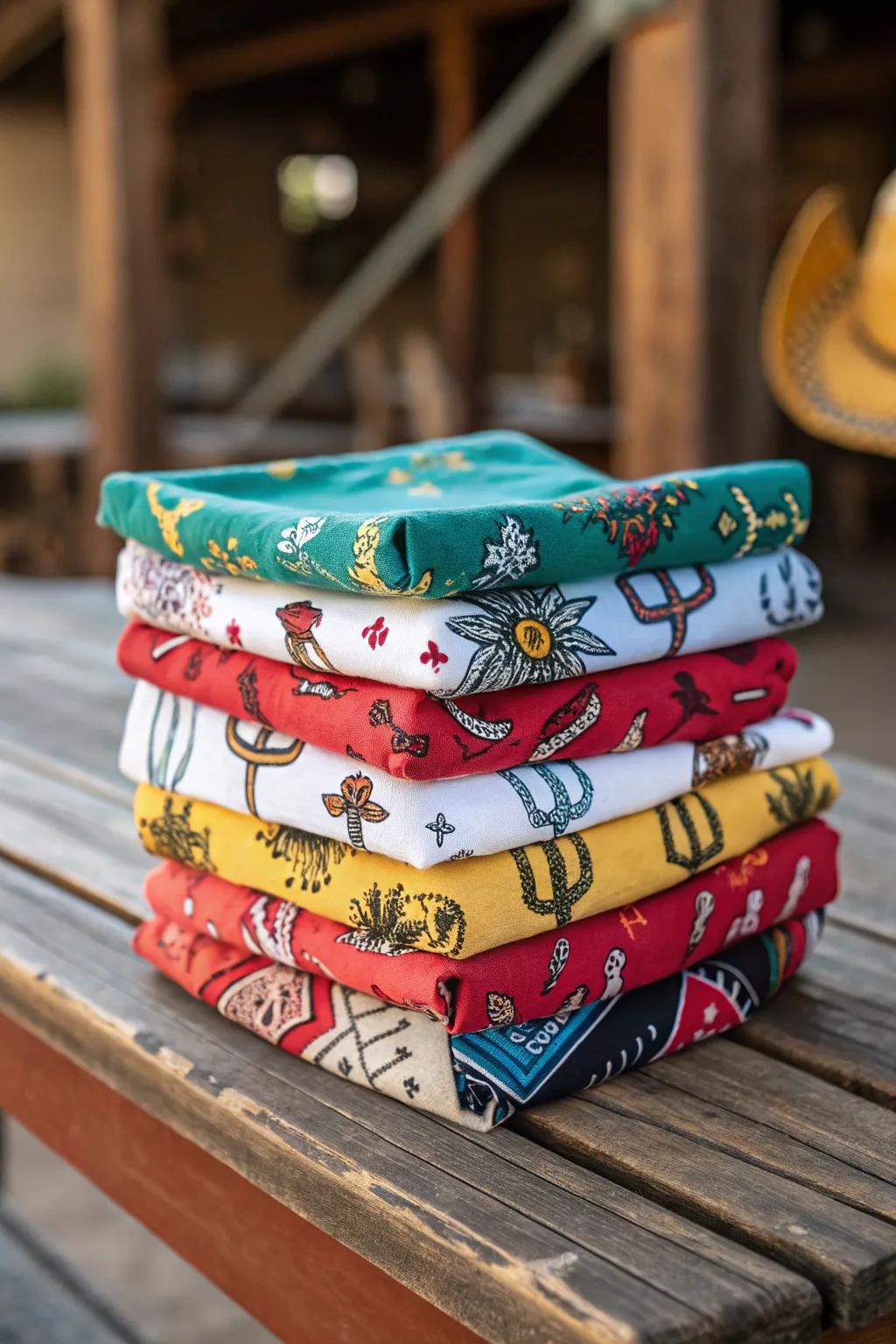 Customized bandanas make essential party favors.