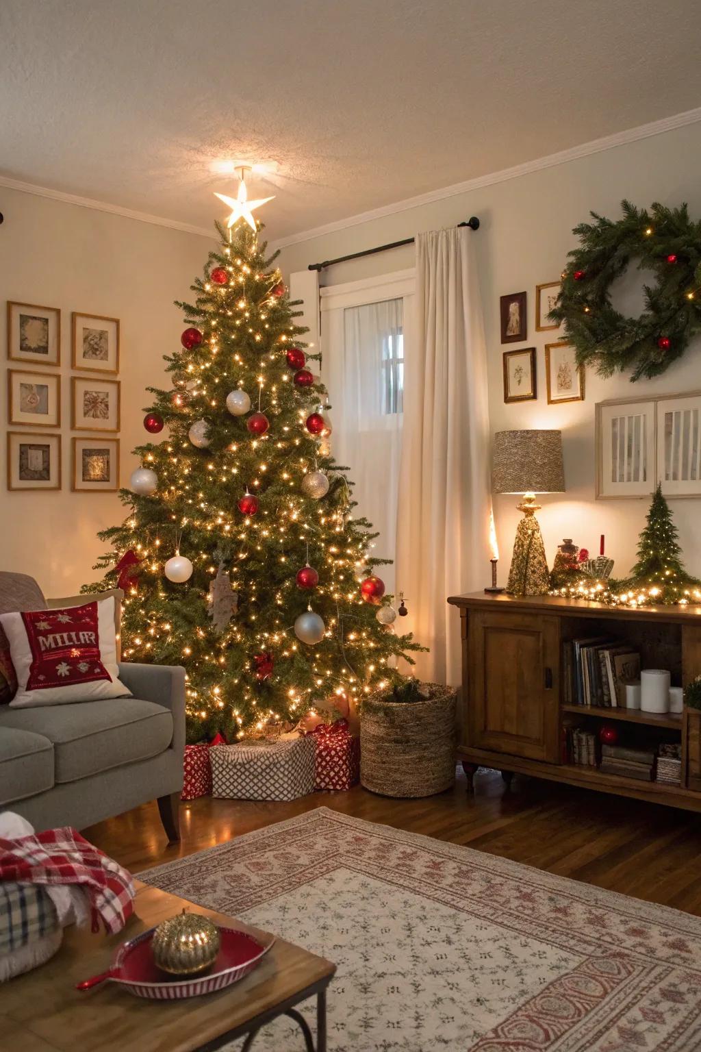 Vintage and modern elements fashioning a unique holiday decor