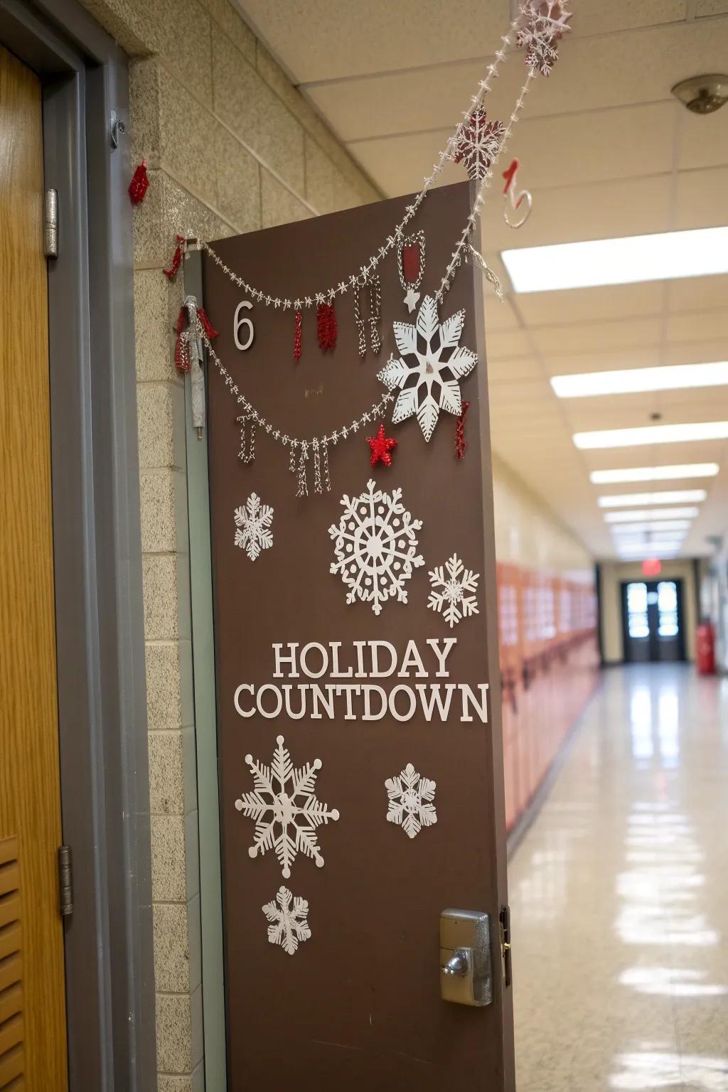 A holiday tally-down imparts daily exhilaration to this entrance
