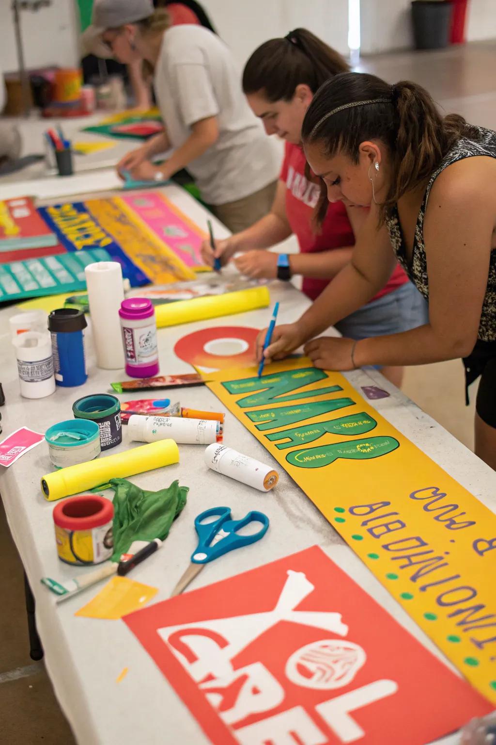 A sign station that allows guests to showcase their creativity.
