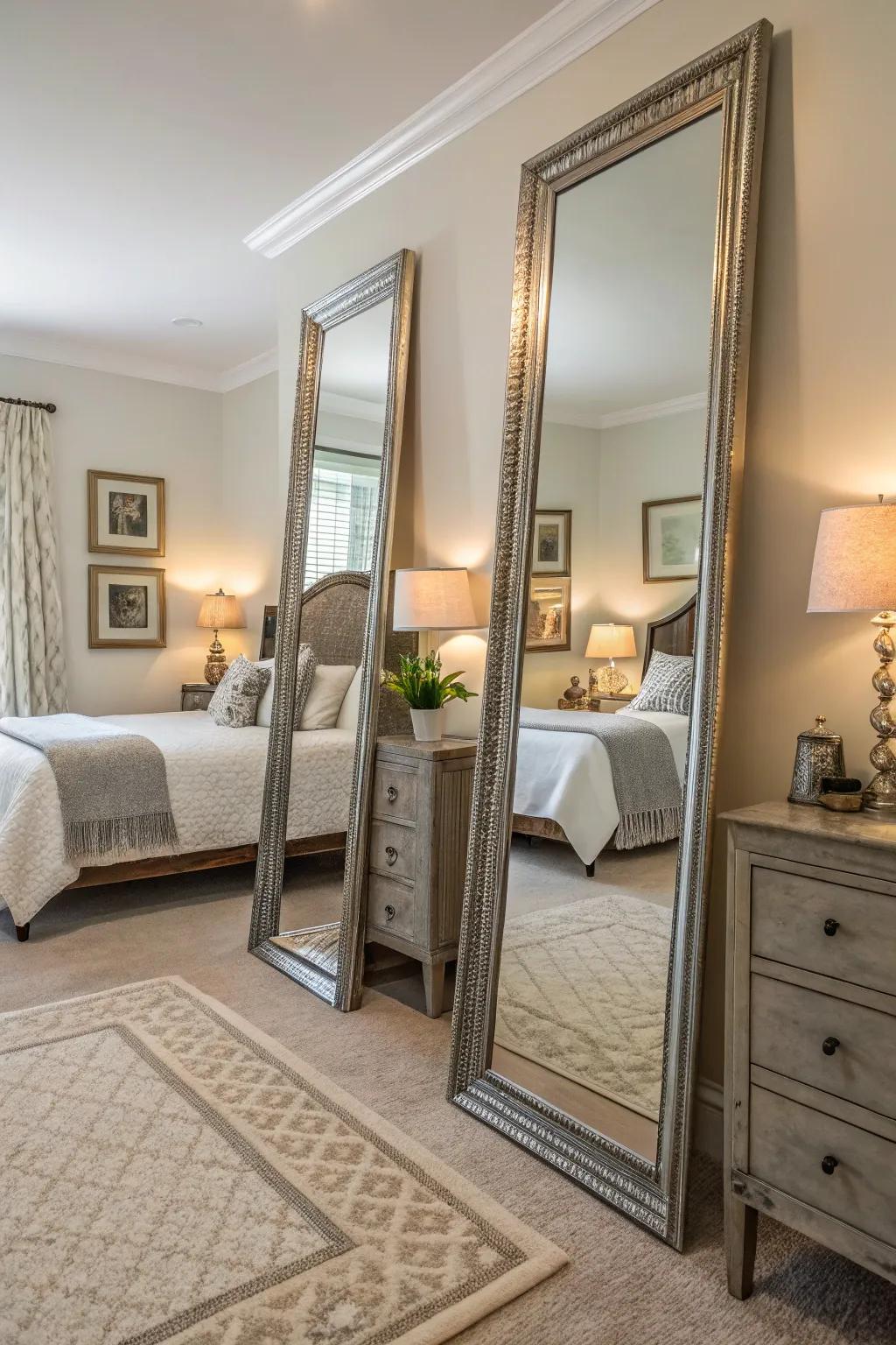 Mirrors enhance space and light in your room.
