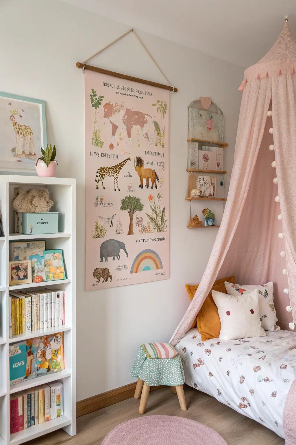 Animal-themed prints add a playful touch to any area.