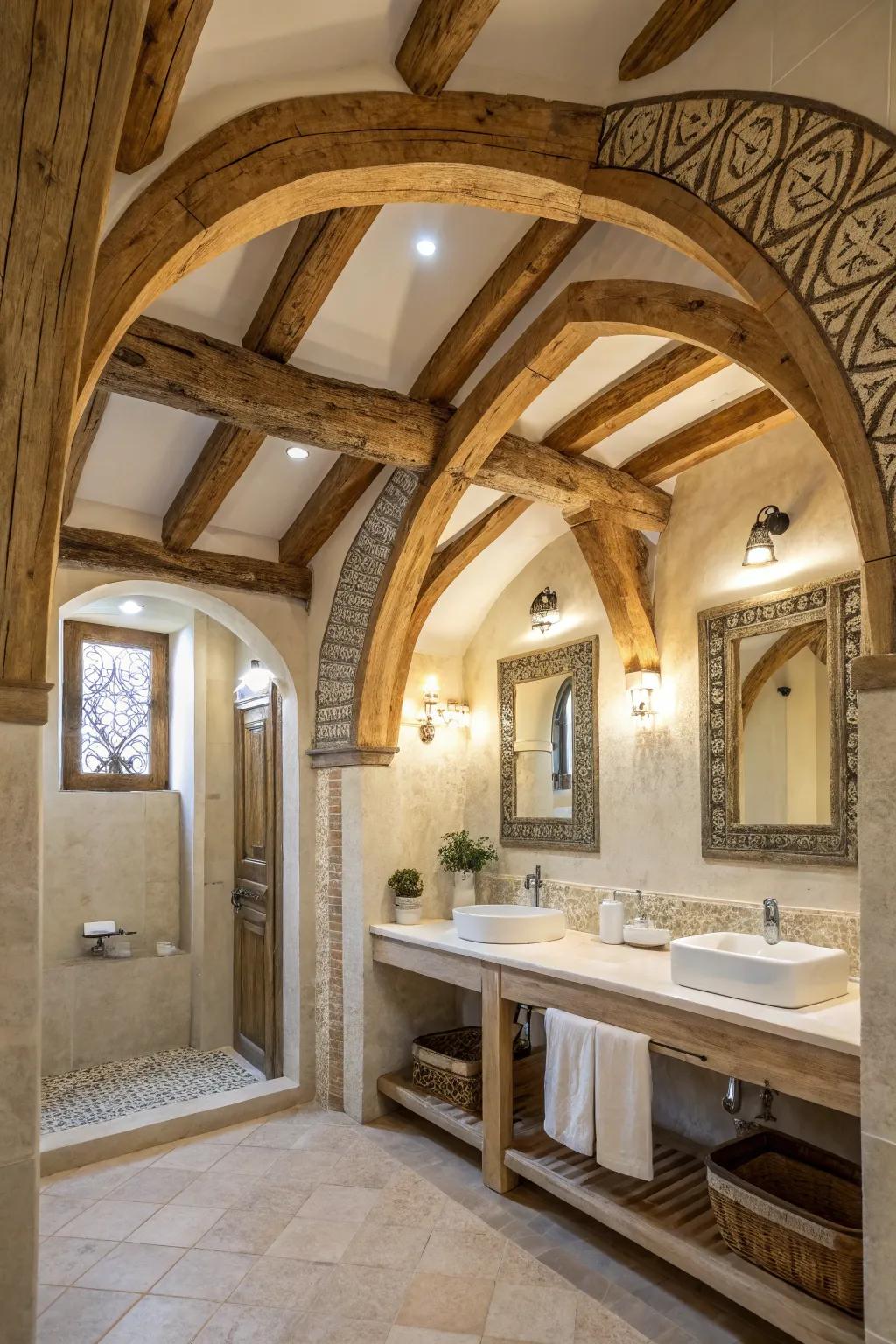 Structural features add authenticity and uniqueness to your restroom.