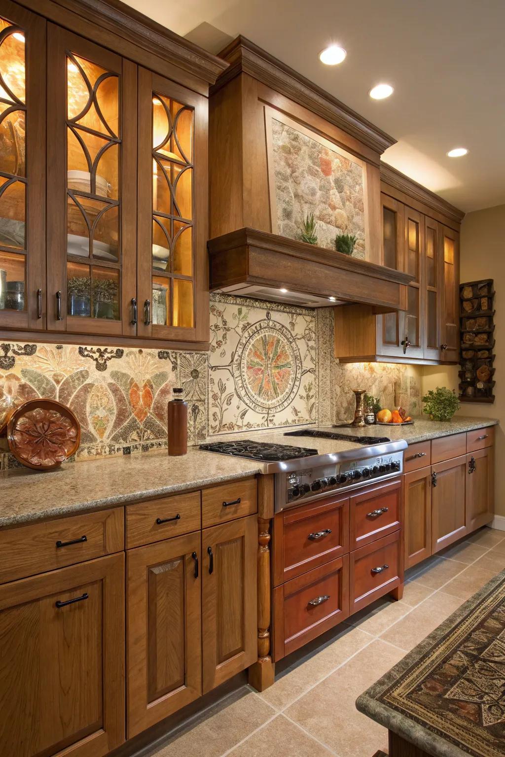 An art panel design turns the kitchen into a creative area.