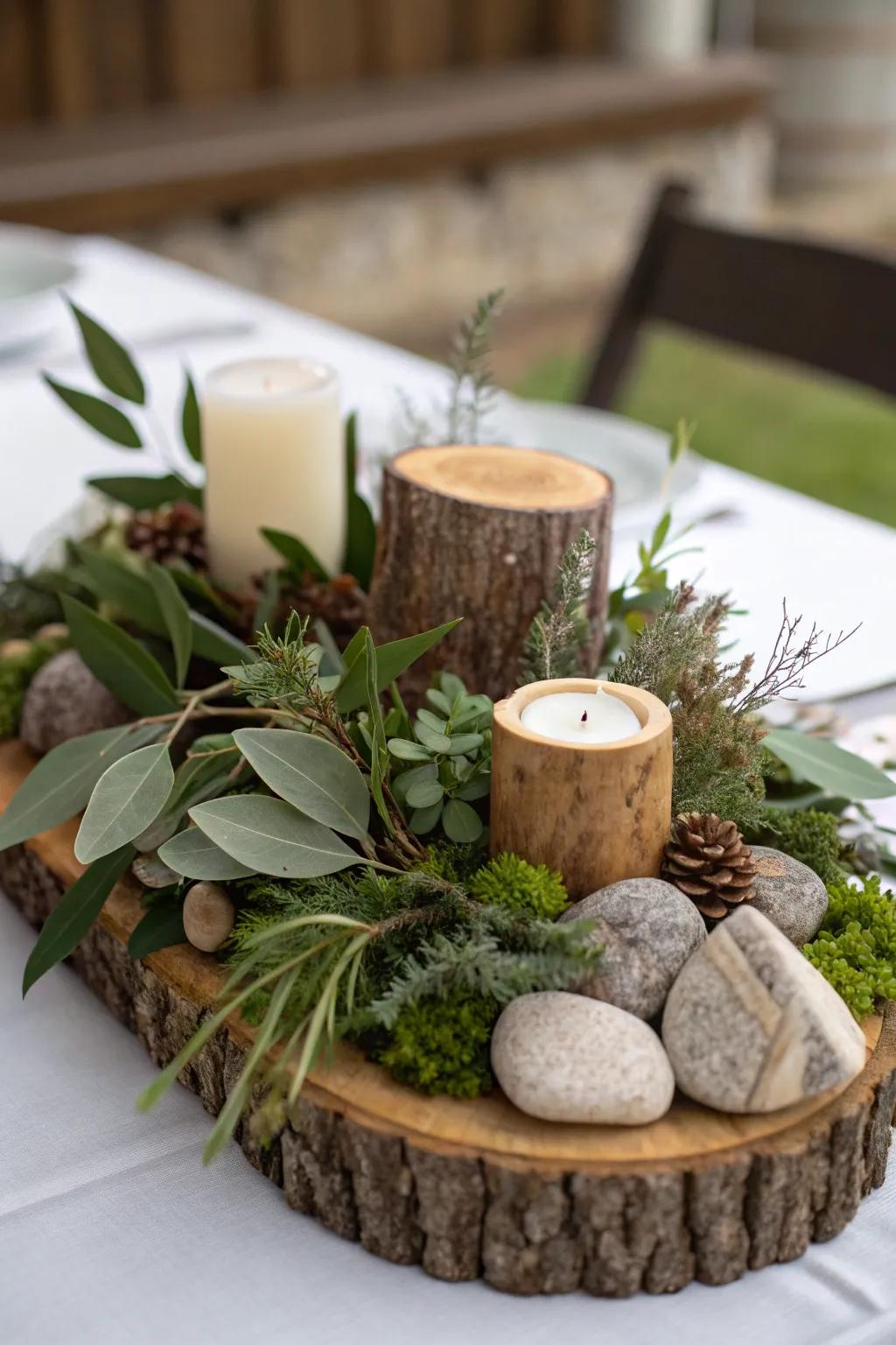 Natural components craft a country yet refined aesthetic.