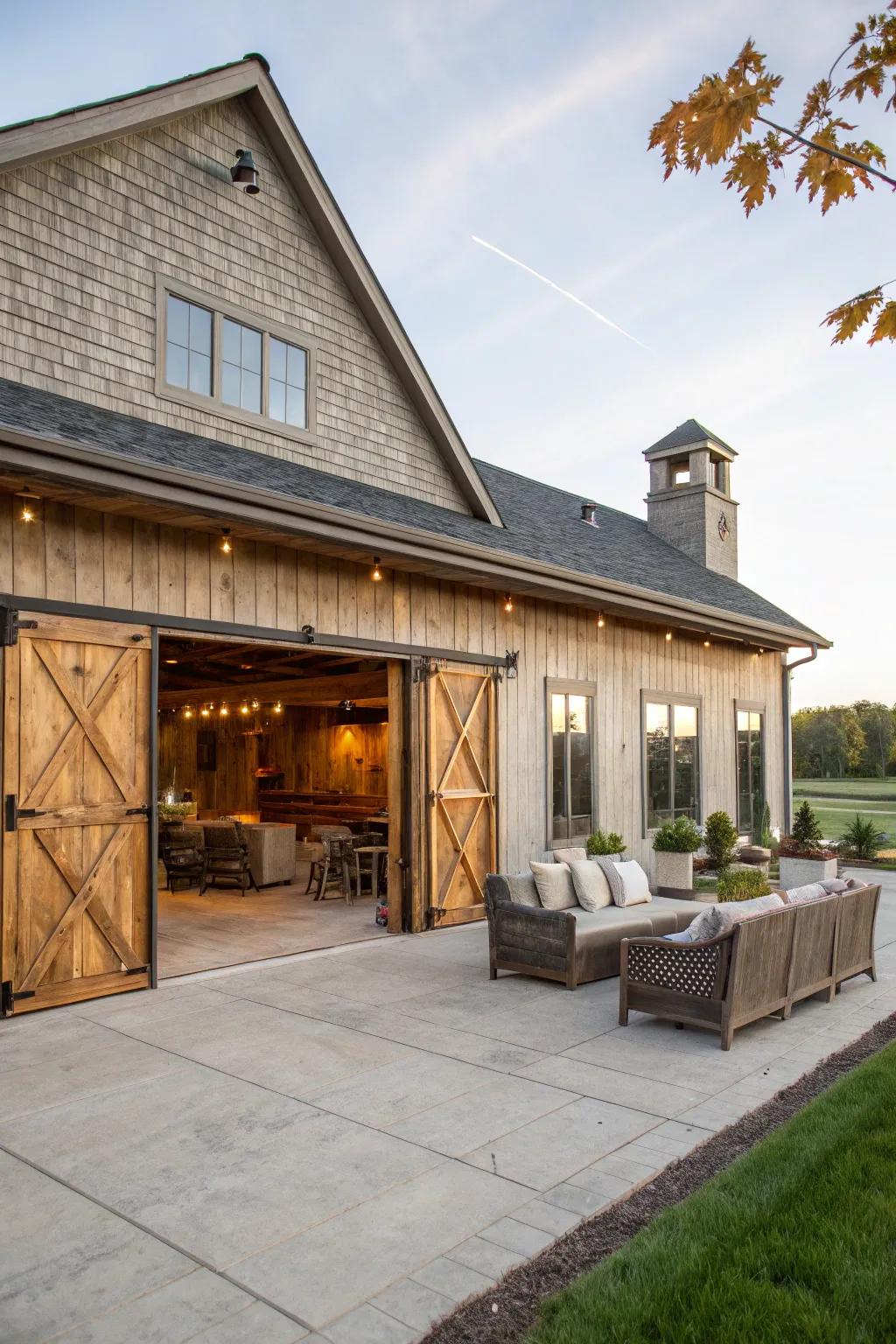 A patio makes living space bigger for fun.