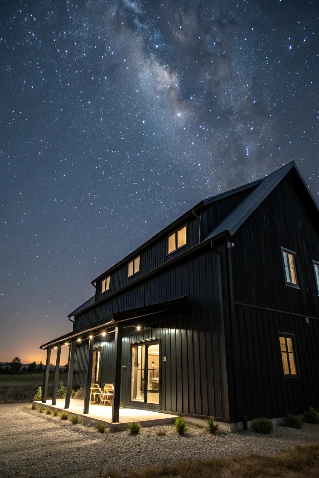 Matte black finishes create a striking and modern exterior.