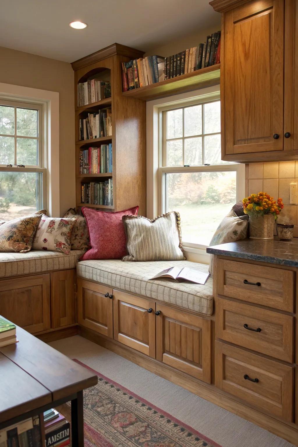 A cozy corner created with base units for relaxation.