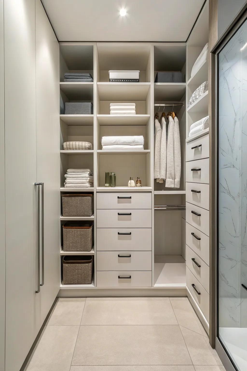 Simple design keeps your closet serene and functional.