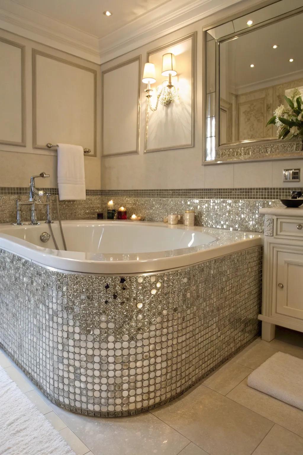 Metallic accents infuse your bathroom with glamour.