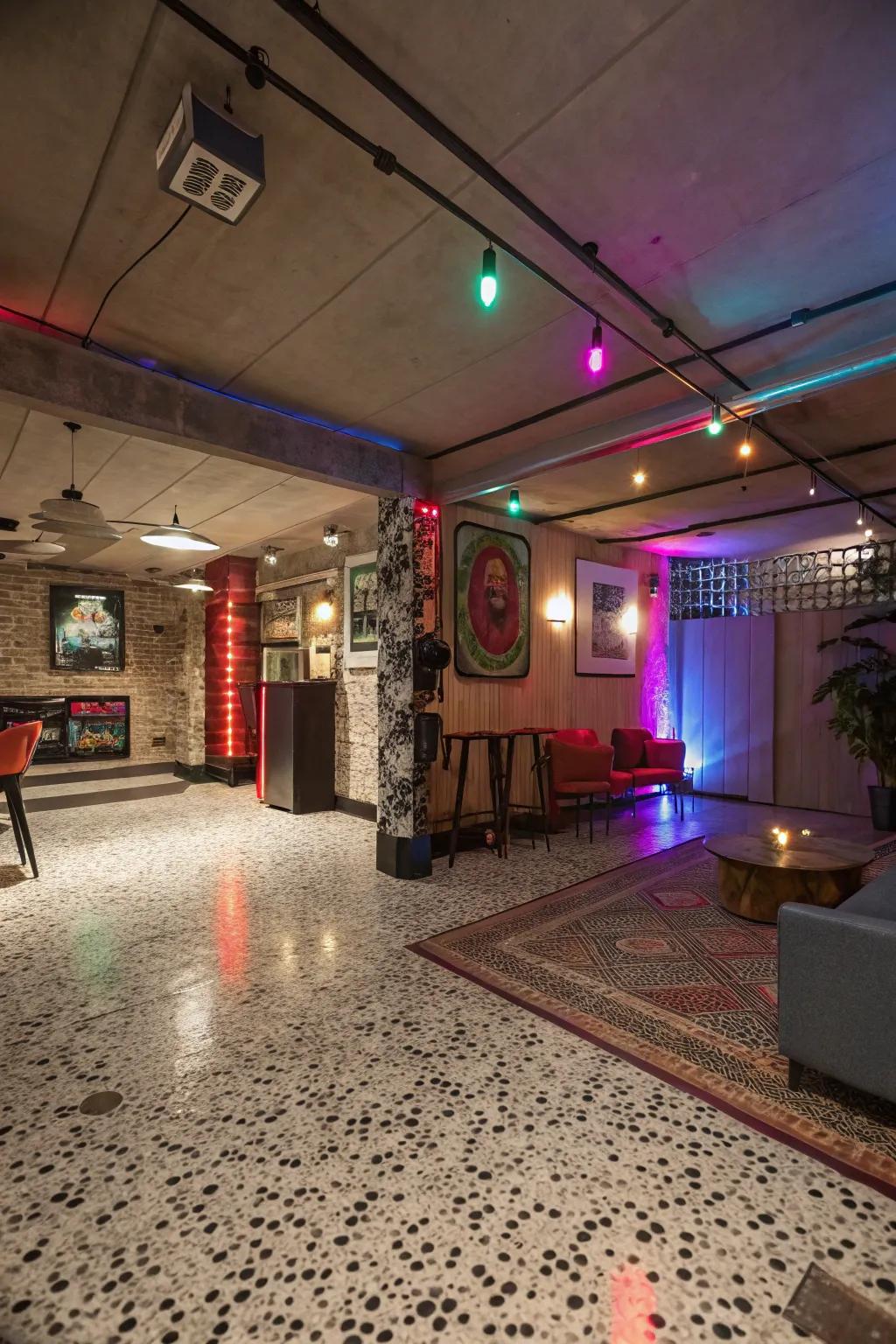 Terrazzo flooring offers a shocking, upscale turn for cellars.