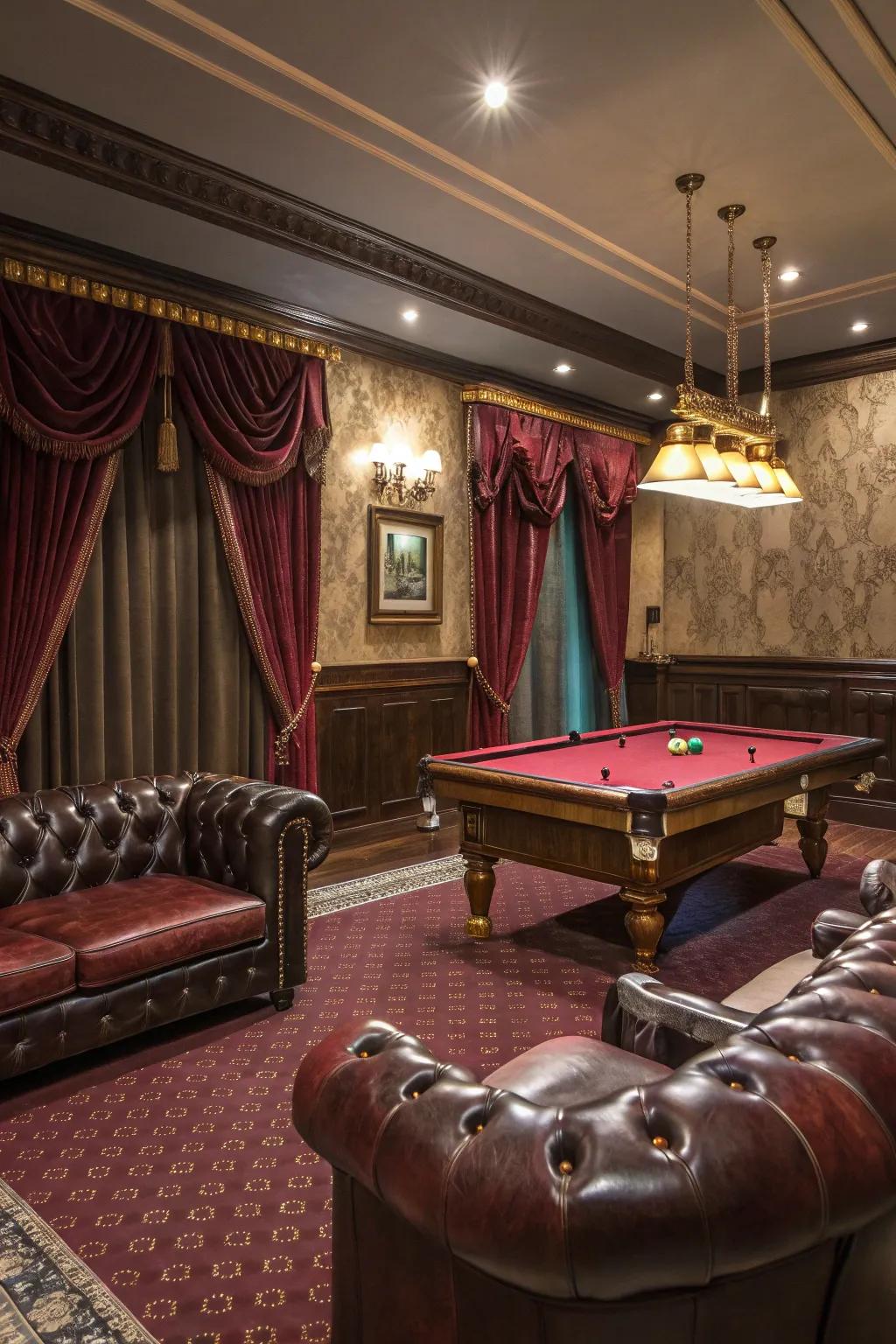 Luxury parts step up the charm of your billiard spot.