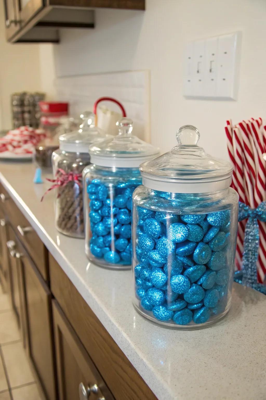 Azure confectionery displays incorporate a saccharine and celebratory impression to your abode.