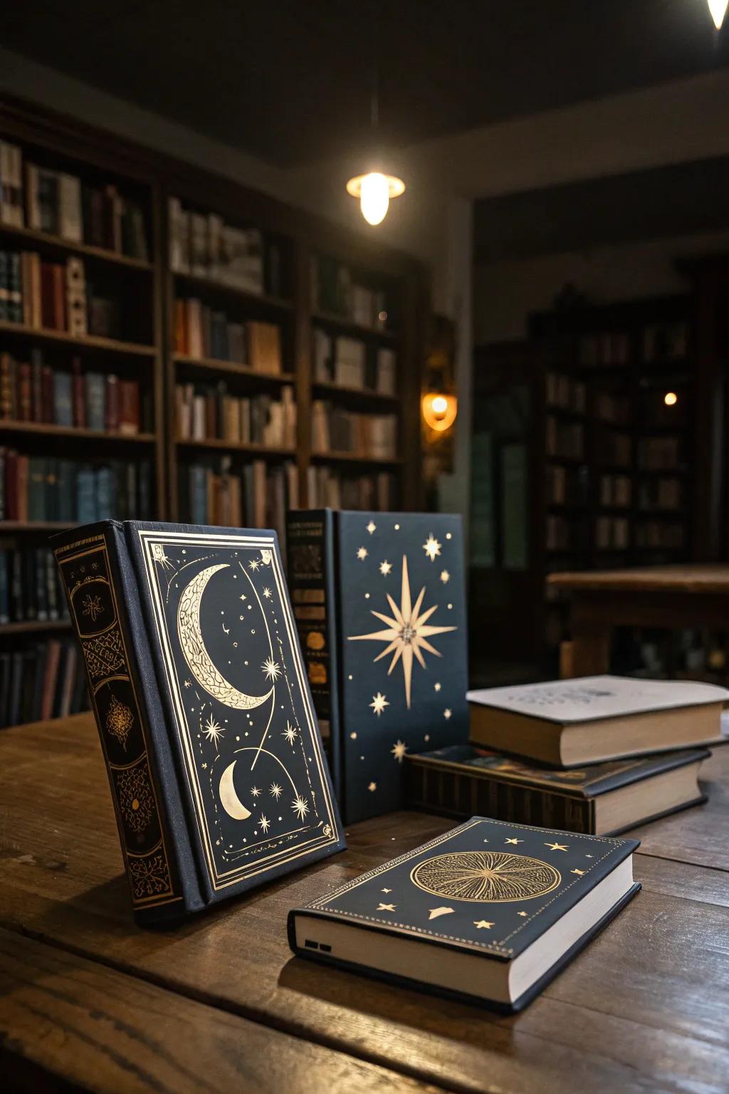 Secretive book covers add a lovely touch to your decorating.