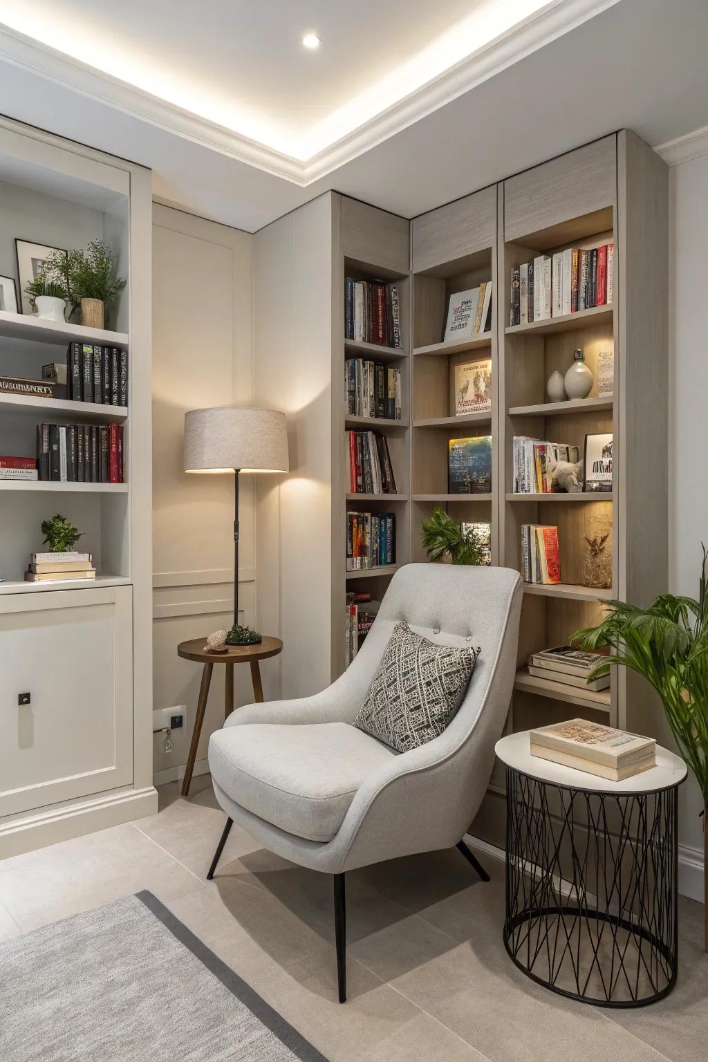 A contemporary nook fusing refinement with modern aesthetics.
