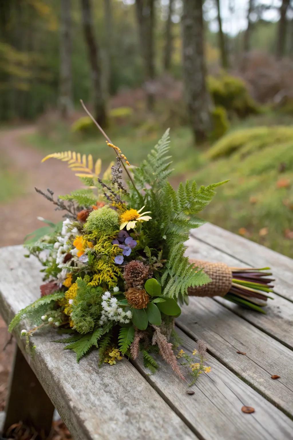 Woodland arrangement bringing the forest inside.