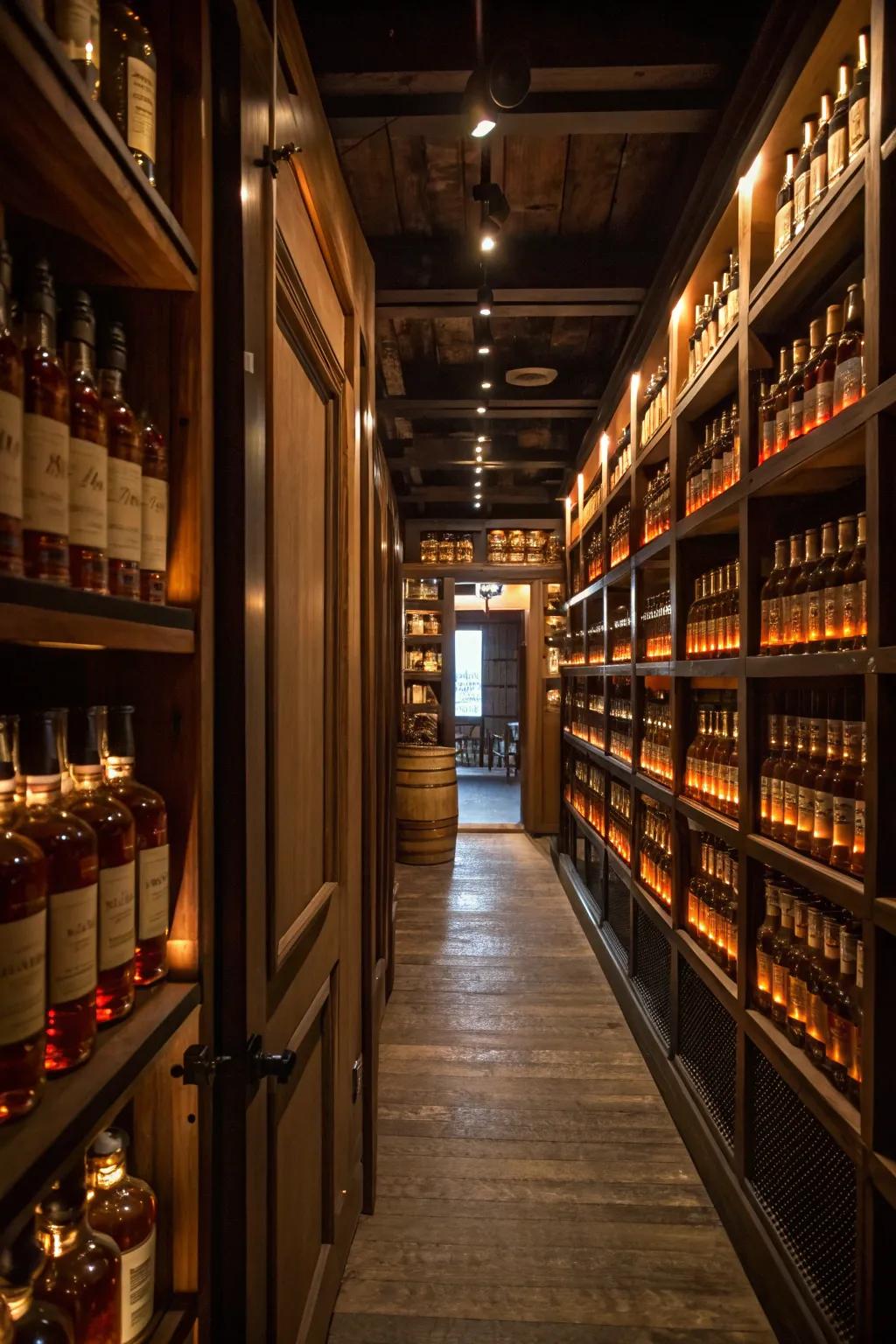 Surprising elements add a wow factor to the spirits lounge.