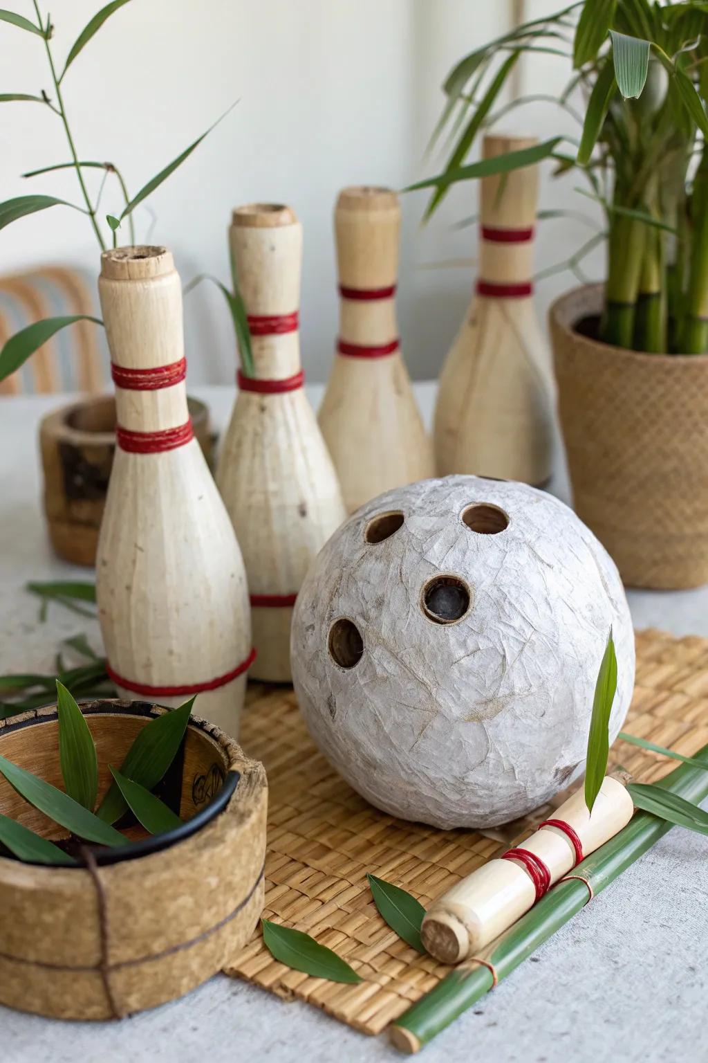Fashionable and earth-conscious constituents for a mindful bowling centerpiece.