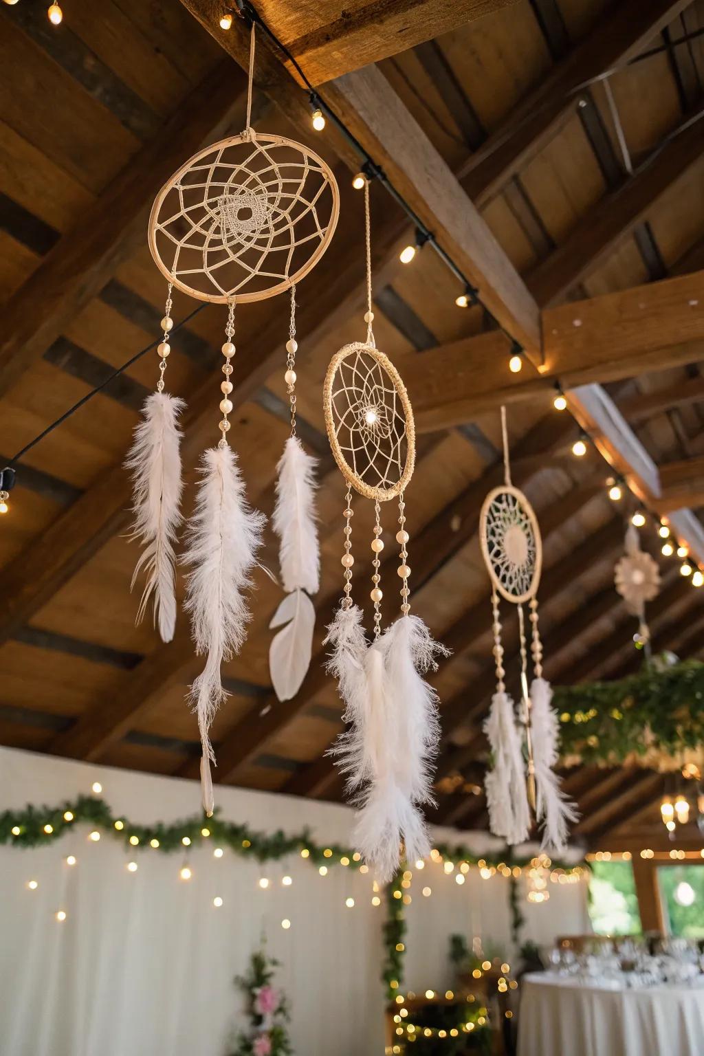 Dreamcatchers add bohemian charm.