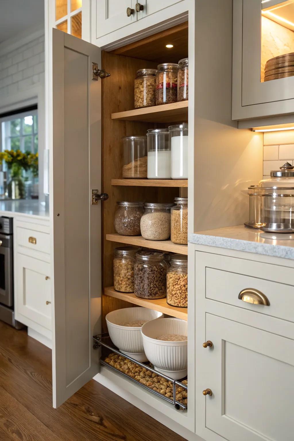 A secret cereal station is a fun surprise.