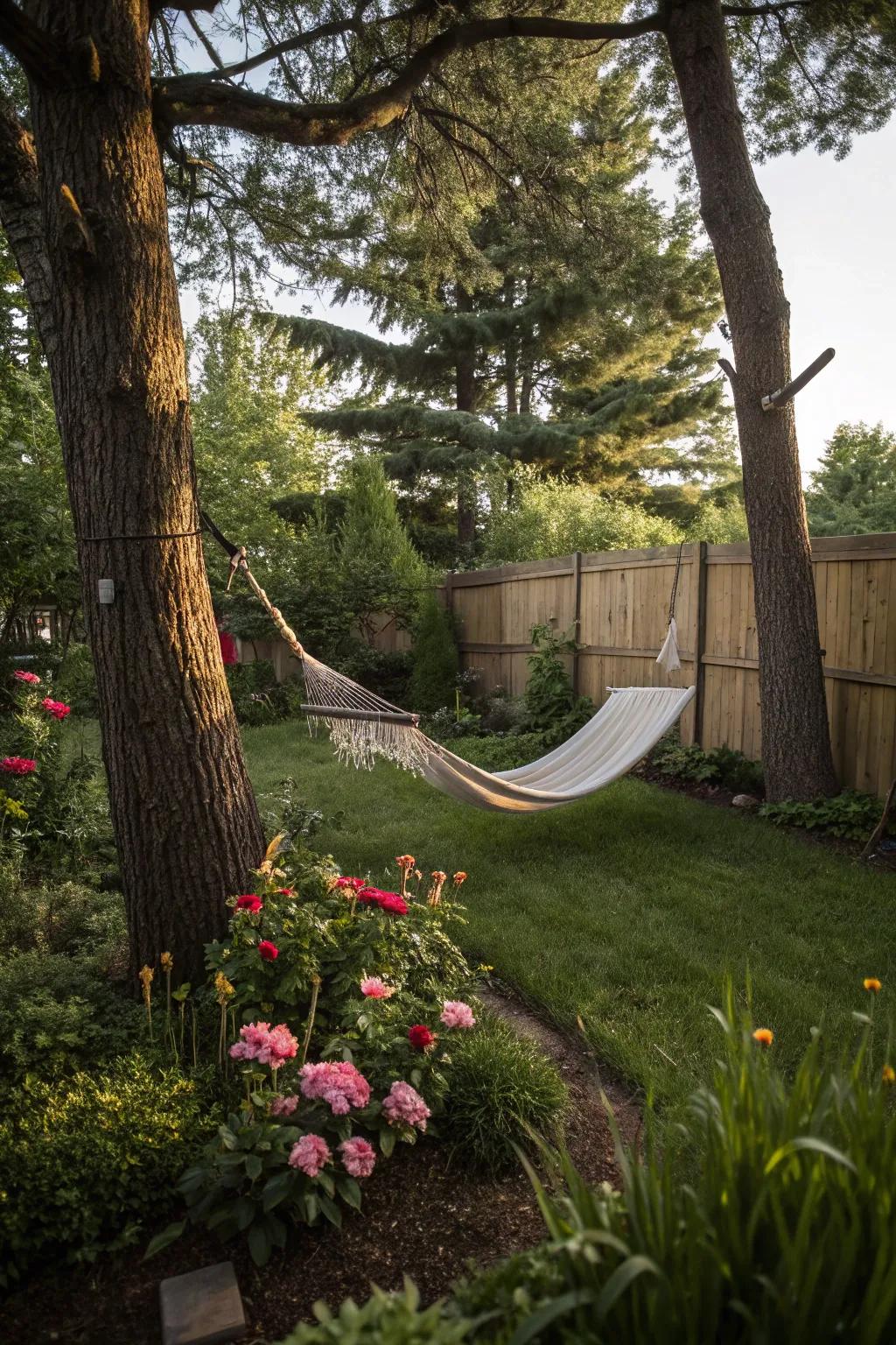 A DIY hammock corner is a perfect spot for relaxation.