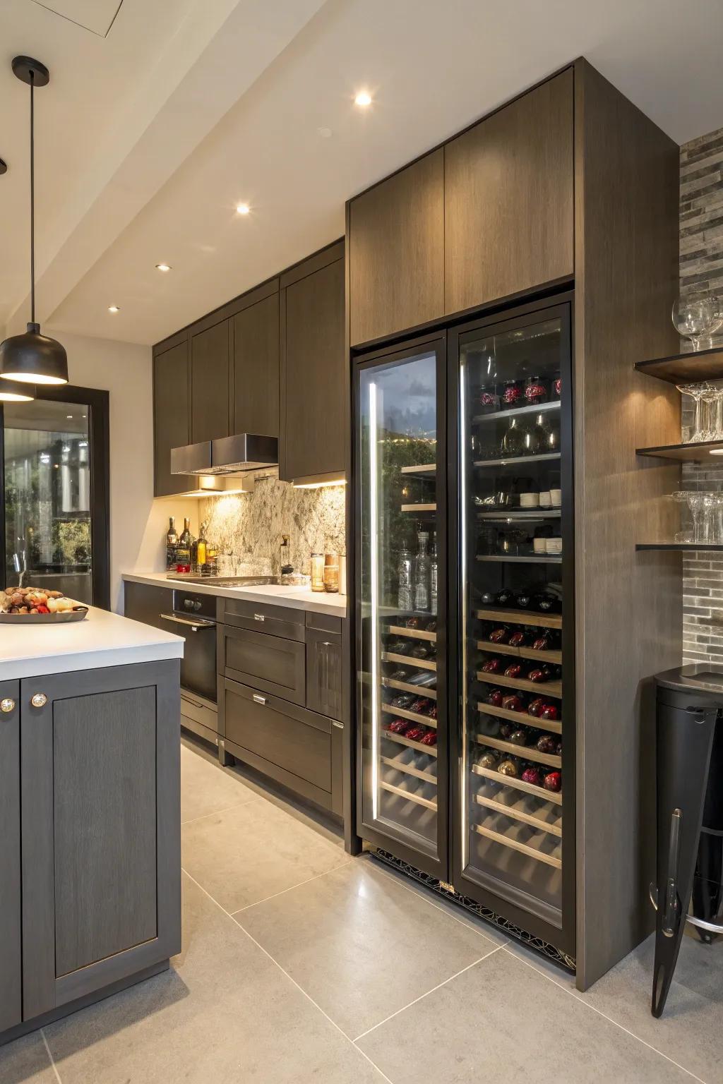 A dedicated wine storage area that adds a touch of luxury.