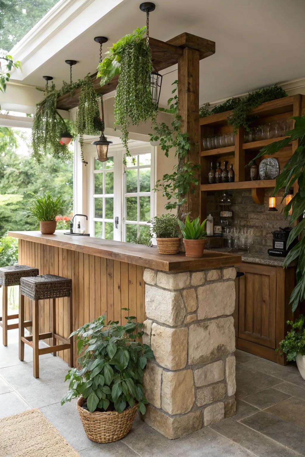 Organic-inspired accents bring a revitalizing touch to your bar.