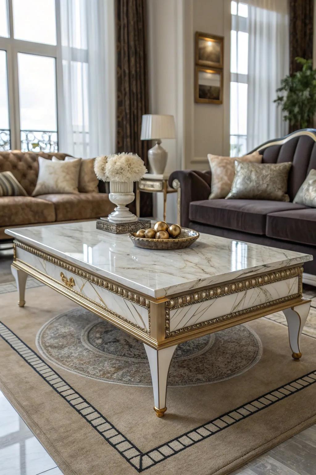 Artificial marble imparts luxury and sophistication to your decor.