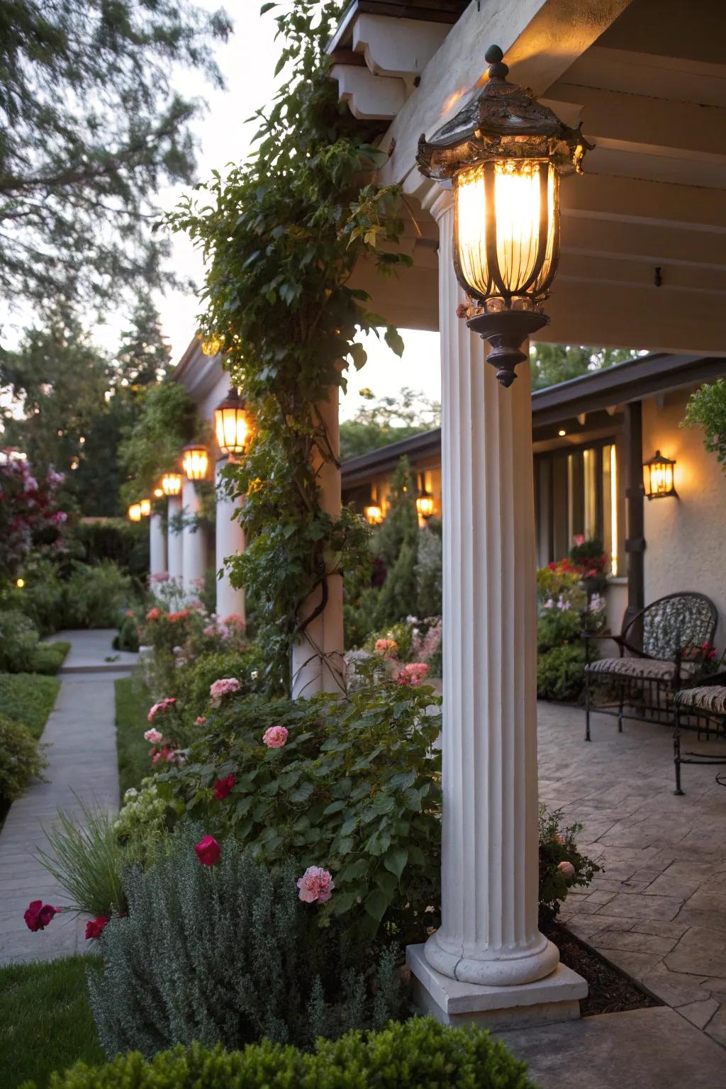 Infuse charm using vintage upright lighting.