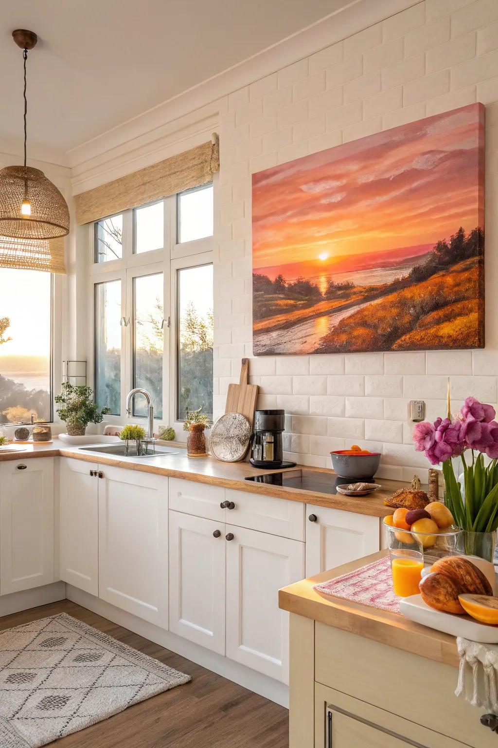 A daybreak painting fills your space with warmth and optimism.