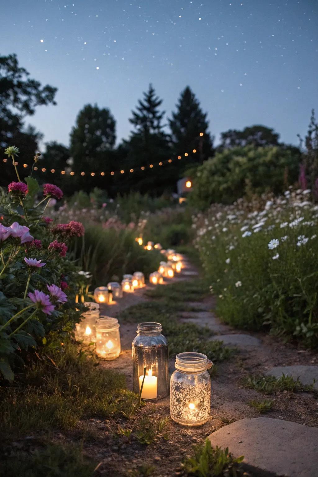 Firefly preserving vessels add a magical glow to outdoor spaces.