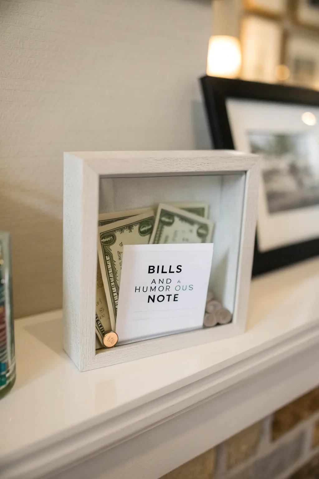 A crisis financial frame featuring a playful spin.
