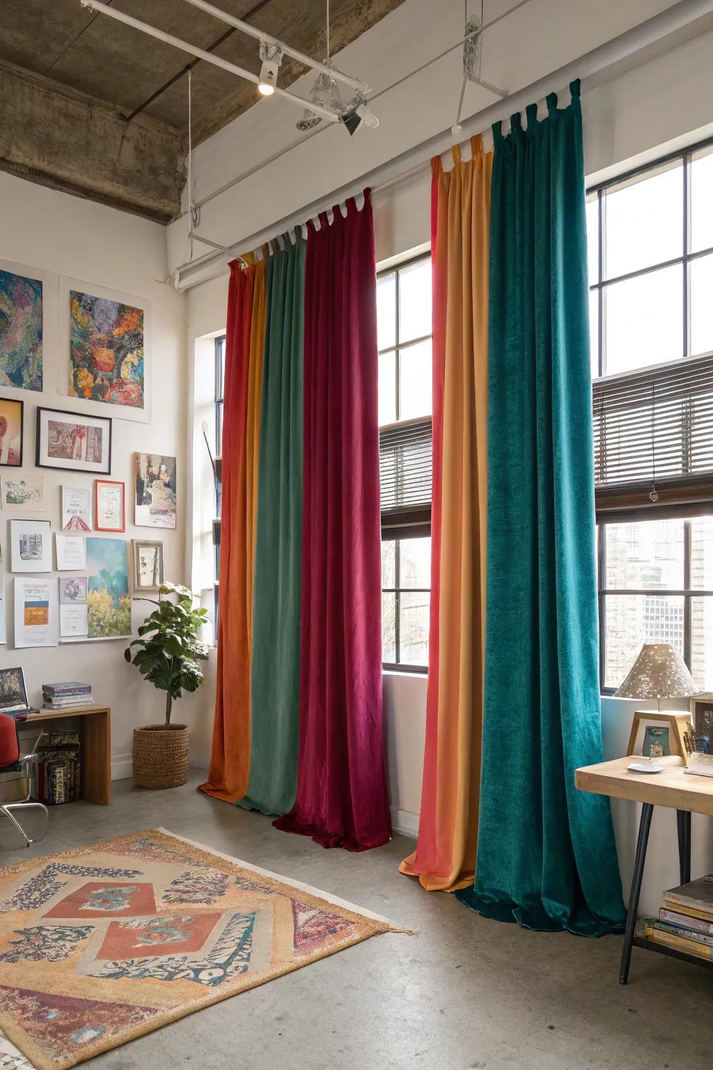 Gem tones introduce a bold and vibrant element to your windows.