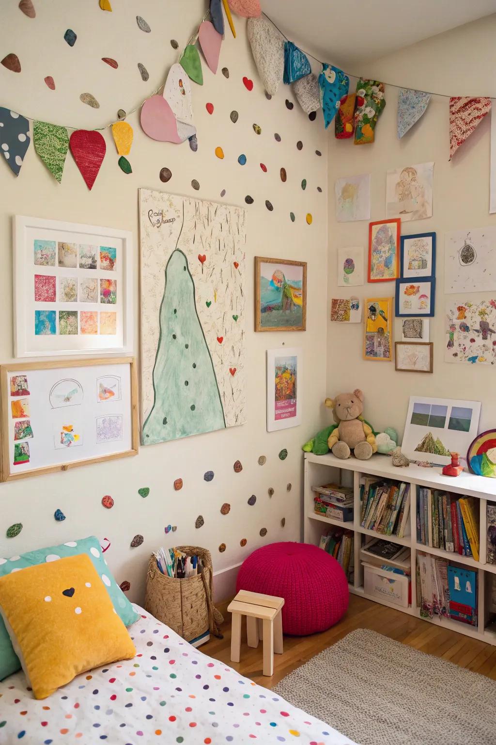 DIY art ventures contribute a unique and inventive accent to the setting.