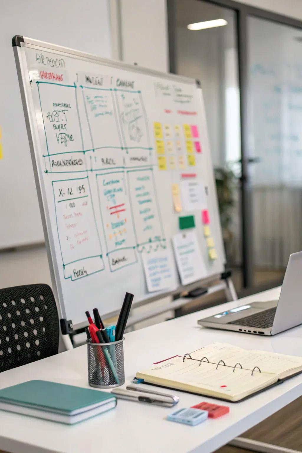 A board is perfect for brainstorming.