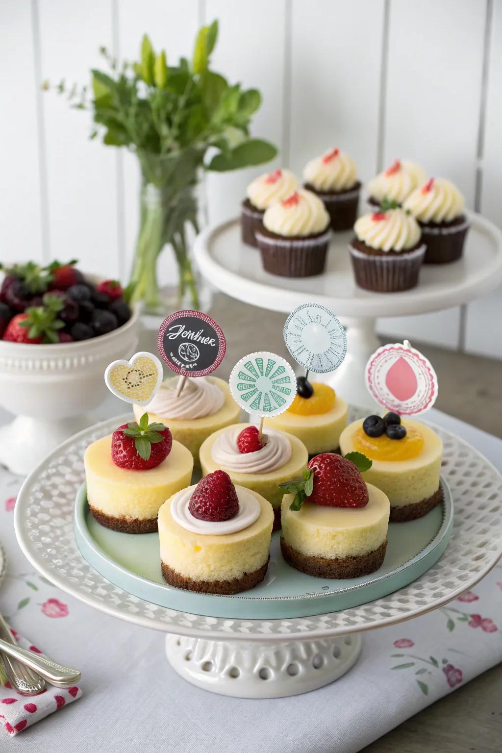Petite cheesecakes that are equally charming and scrumptious.