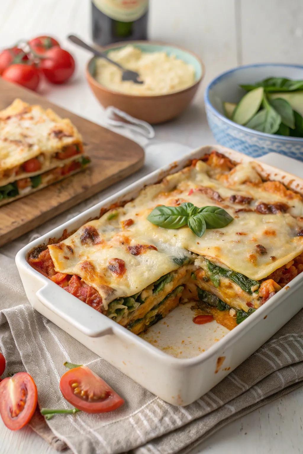 Veggie and cottage cheese stack, a captivating fusion of essences.