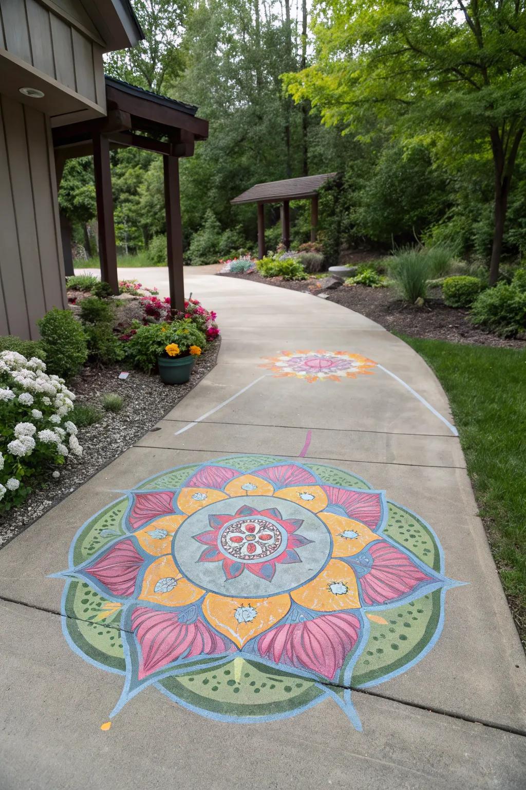 Painted designs can transform your driveway into an artistic masterpiece.