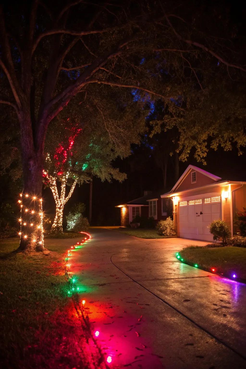 Vibrant colored lights adding a playful atmosphere.