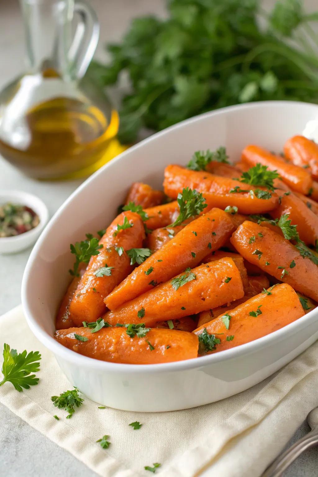 Sweet carrots, a delightful side dish.