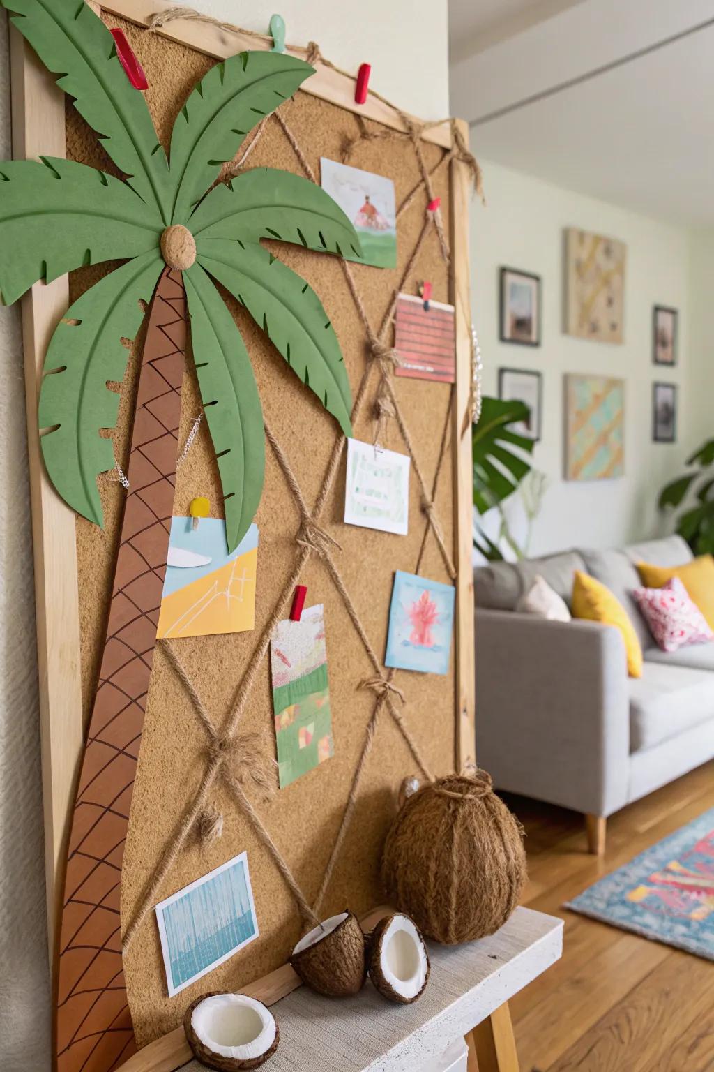 Escape to paradise through a tropical-themed board.