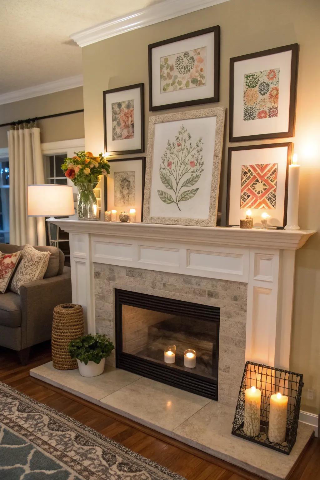 Framed artwork injects a personal and stylish accent.