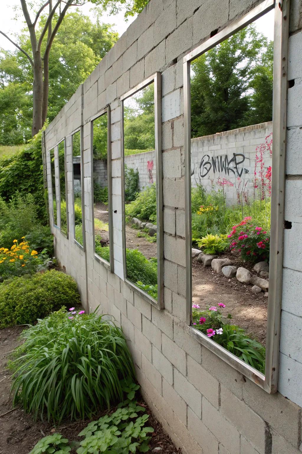 Reflecting boards expand the perceived space and reflect natural beauty.