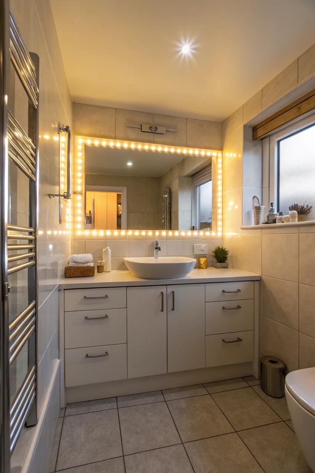 Layered lighting contributes flexibility and ambiance.