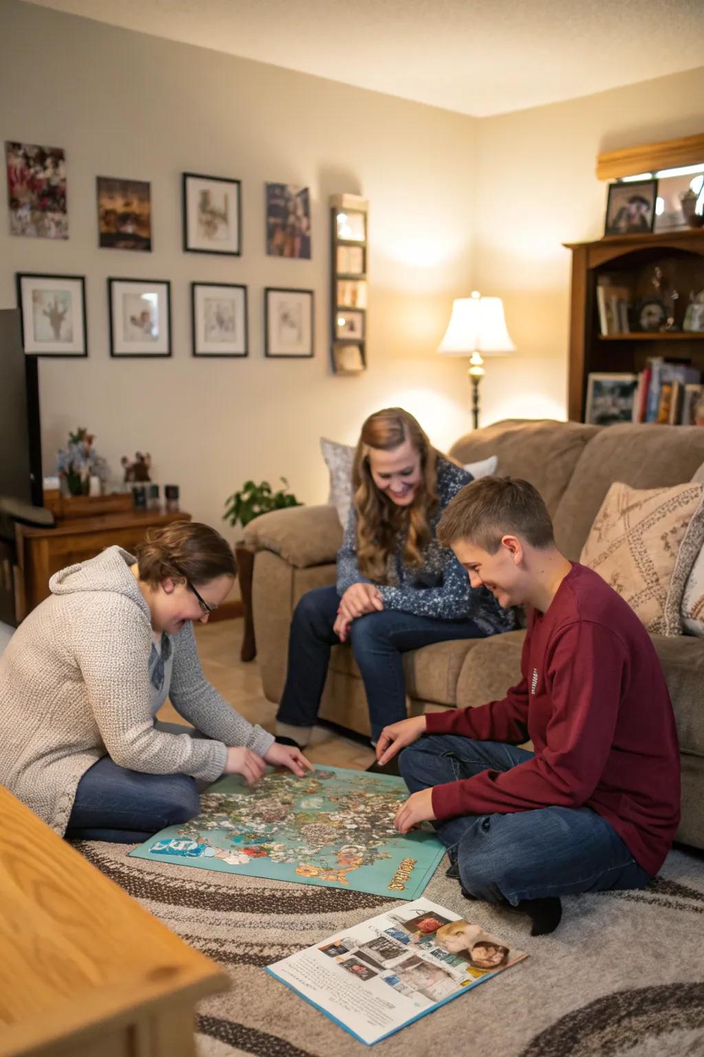 Collaborative jigsaws foster teamwork and generate a sense of achievement.